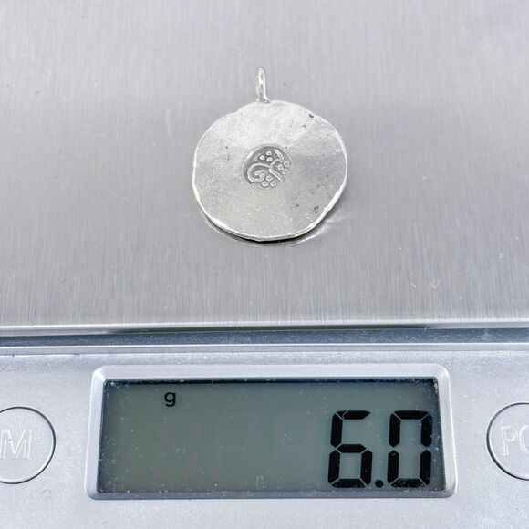 Vintage Karen Hill Tribe Sterling Silver 925 Stylized Om Pendant - Picture 5 of 6